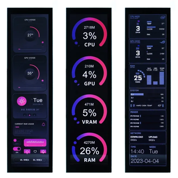 8.8 Inch IPS USB Secondary Screen Type-C PH Interface Turing Smart Screen CPU GPU RAM Computer Monitor Use TURZX Software - Image 6